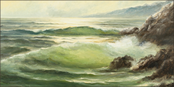 L'onda del mare, olio su tela di Luana Tuis